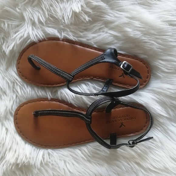 American Eagle Outfitters Shoes - AEO Black Beaded Sandals